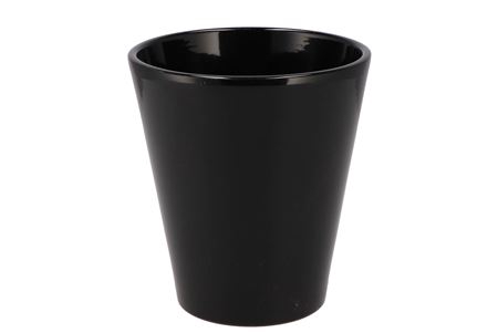 <h4>Ceramic Black Shiny Pot Orchid 15cm</h4>