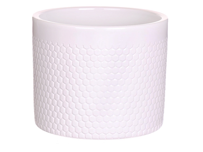 <h4>DF03-883864100 - Pot Capri d15xh13 white shiny</h4>