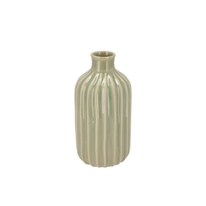 Gia Green Stripe Vase 15x15x28cm Nm