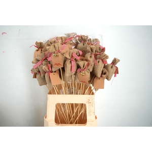 Pick jute bag 8x5cm +50cm stick