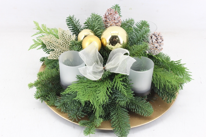 <h4>arr5 Kerst PL - Plate goud 4licht</h4>