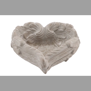 Concrete Heart Wings Grey 19x8cm Nm