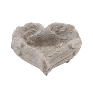 Concrete Heart Wings Grey 19x8cm Nm