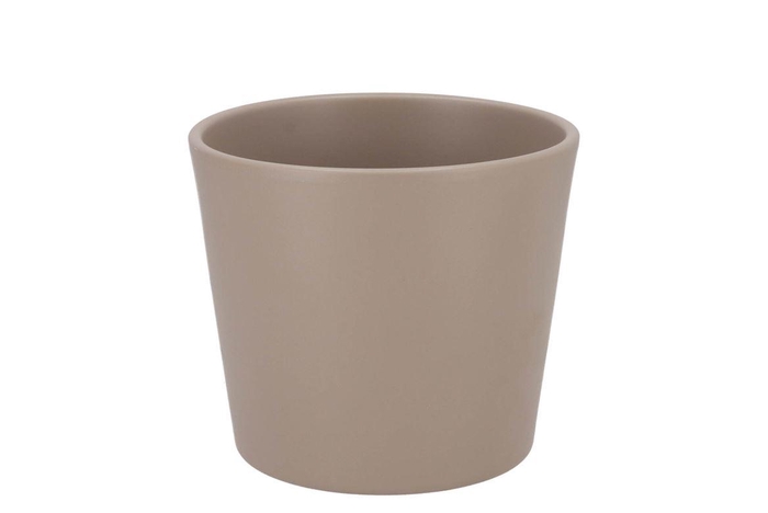 <h4>Ceramic Taupe Matt Pot 15x13,5cm</h4>