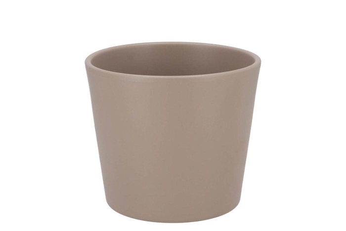 <h4>Ceramic Taupe Matt Pot 15cm</h4>