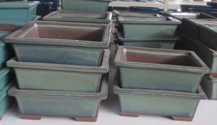 <h4>pot rectangle glazed green 16x13x6)</h4>