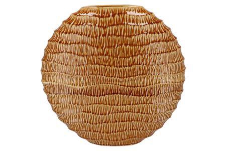 <h4>Inga Jada Brown Oval Vase Active Glaze Wave 51x17x</h4>