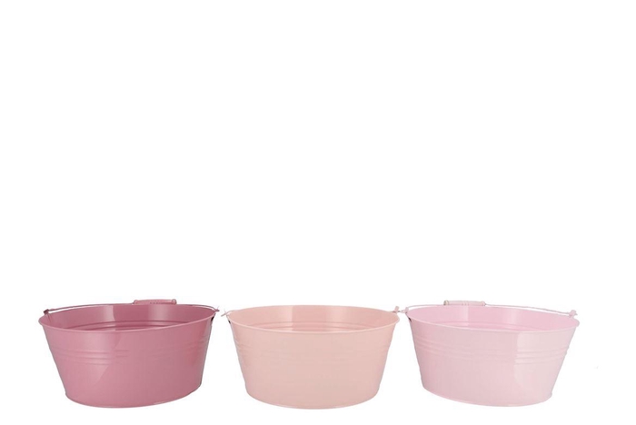 Zinc Summer Pink Mix Basic Bowl Ass 28x12x22cm