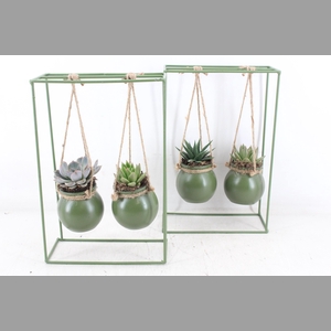 arr2 MB - Groen ijzer rek 2glas