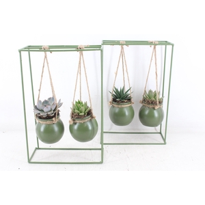 arr2 MB - Groen ijzer rek 2glas