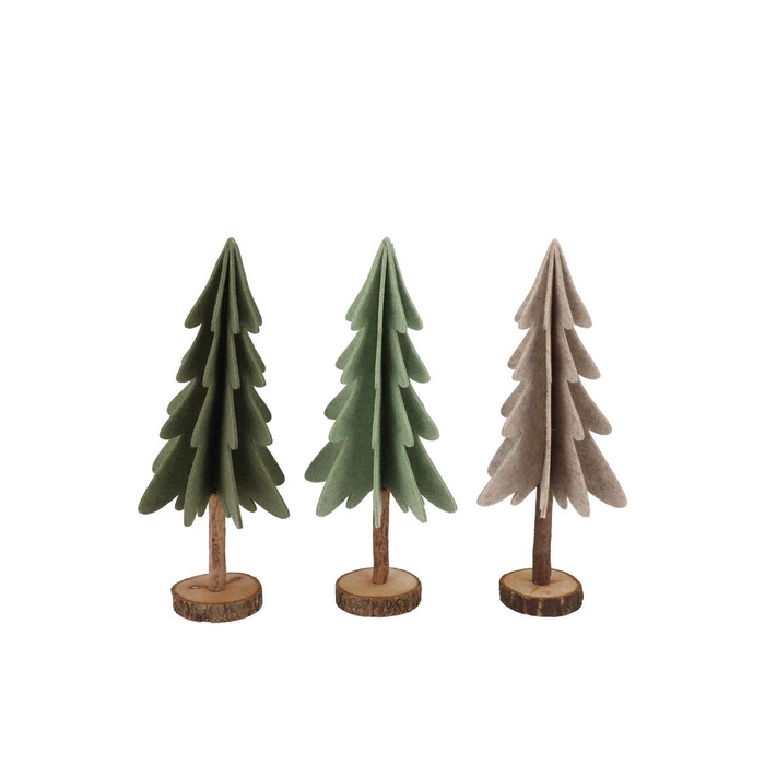 <h4>Felt Green Beige X-mas Tree Stand Ass 13x29cm</h4>