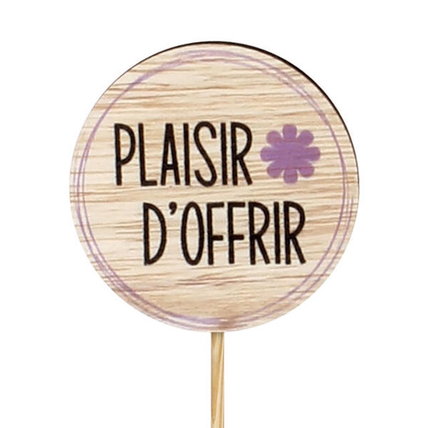 <h4>Bijsteker D'offrir hout 6cm+50cm stok paars</h4>