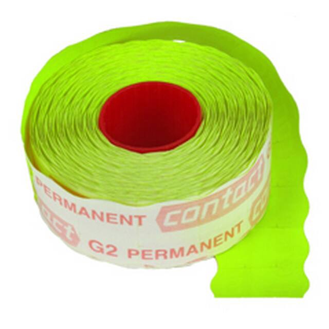 Prijsjes contact permanent 25x16mm fluor groen