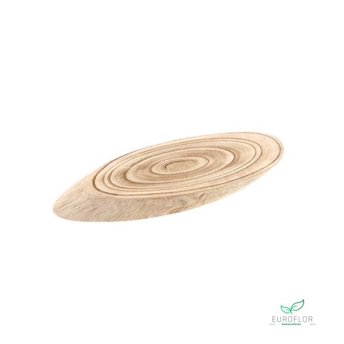 WOOD SLICE OVAAL L28W10H2 BROWN