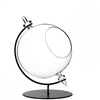 Glass ball vase on stand open d14 20cm