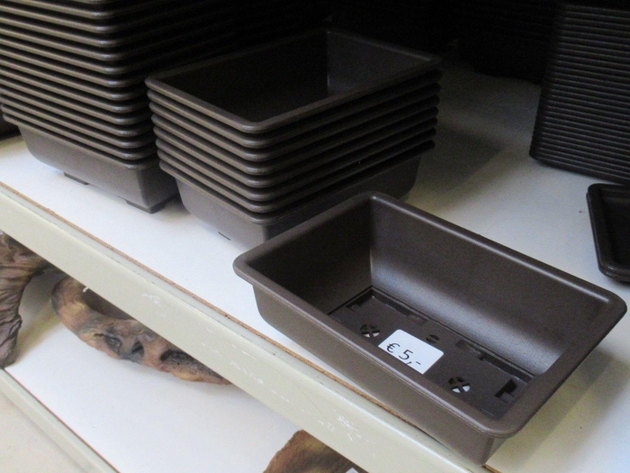 <h4>Bonsai pot rectangle, brown plastic (21,5x15,5x7,5) , trainingpot</h4>