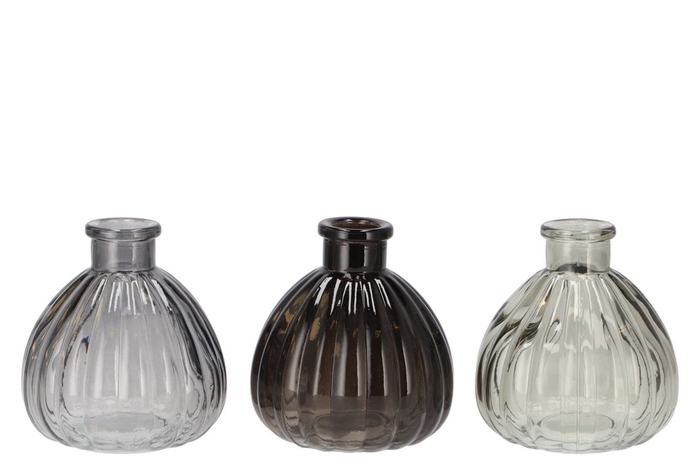 <h4>Karakum Grey Glass Bottle 9x9x10cm</h4>