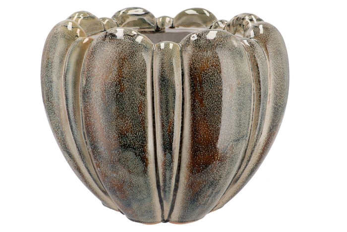 <h4>Inga Green Pot Round Active Glaze 32x32x26cm</h4>