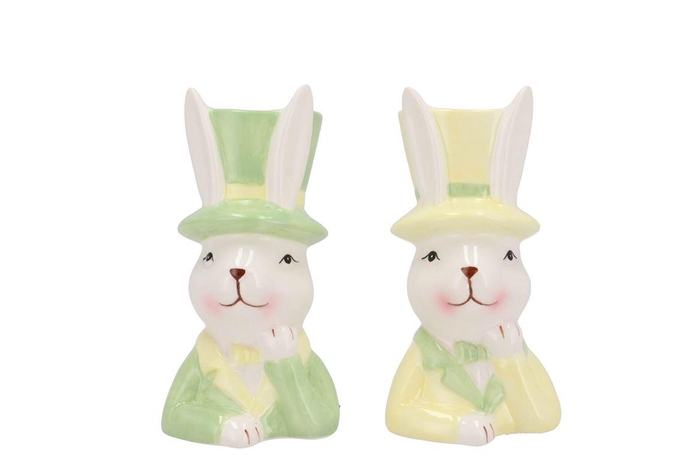 <h4>Easter Ceramic Dreamy Pastel Mix Bunny Hat Ass 7x9x14cm</h4>