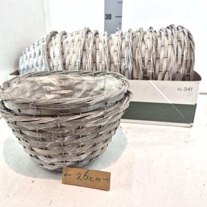 <h4>MAND ROND GREY D26XH12 CM</h4>