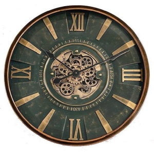 Clock Gear Ø80cm Brown-Green 1