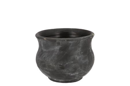 <h4>Gamla Grey Pot Flared 19x19x15cm</h4>