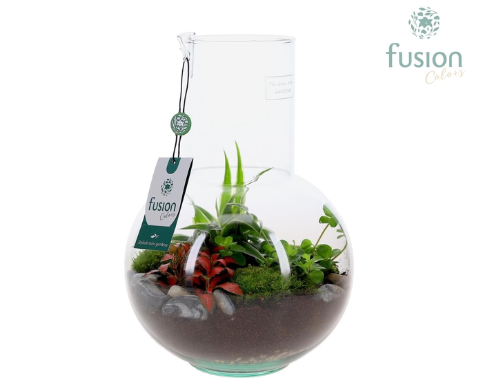 <h4>Green Bottle Suzanne Medium met arrangement</h4>