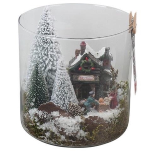 Opm Pt PTCV7604 Christmas Village Glas Vaas