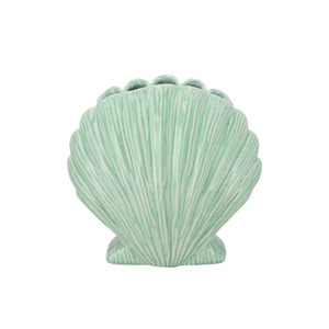 Shella Green Vase Scallop 26x15x26cm