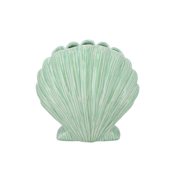 <h4>Shella Green Vase Scallop 26x15x26cm</h4>