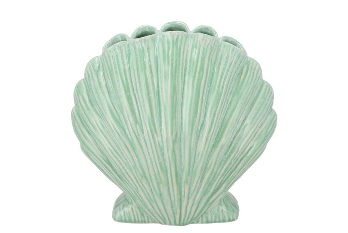 <h4>Shella Green Vase Scallop 26x15x26cm</h4>
