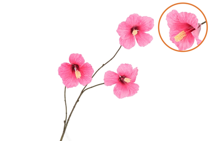 Silk Hibiscus Dark Pink 85cm