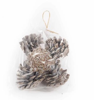 DECO Austriaca cones stone washed white - 6 pcs