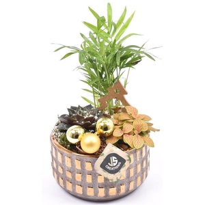 Keramiek schaal blok decor 16cm