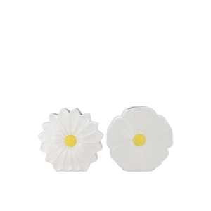 Bloom White Vase Daisy Ass 18x6x18cm