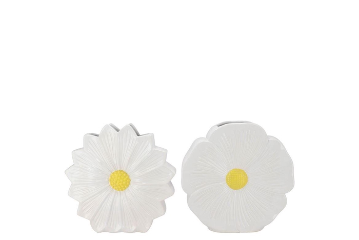 <h4>Bloom White Vase Daisy Ass 18x6x18cm</h4>