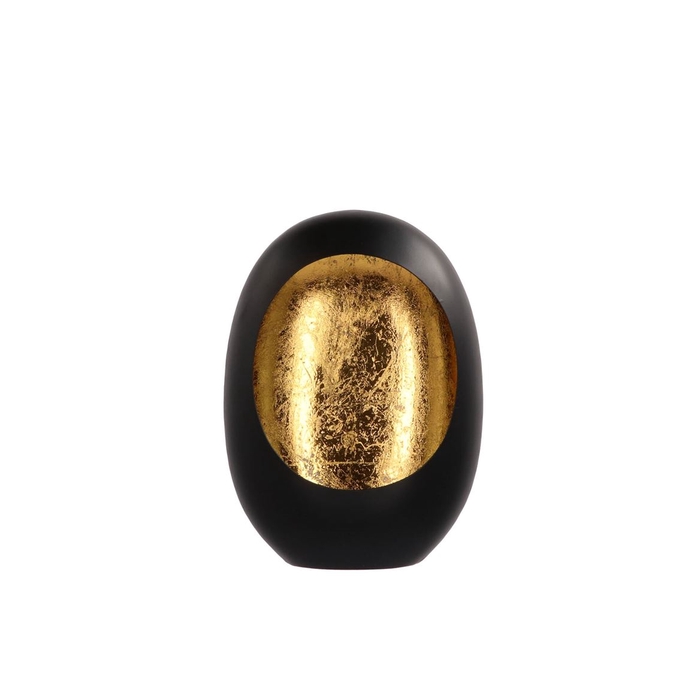 <h4>Marrakech Black/gold Egg T-light 17x9x24cm</h4>