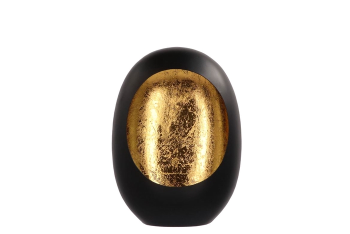 Marrakech Black/gold Egg T-light 17x9x24cm