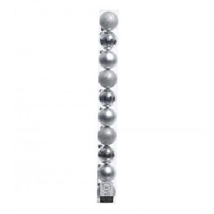 Christmas bauble Ball plastic  60mm x10 ass.