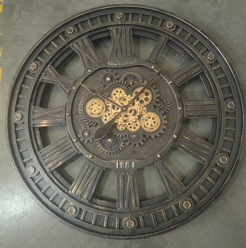 Clock Gear Open Ø90cm Black 03
