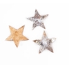 DECO Coconut shell stars 5 cm patina silver - 4pcs