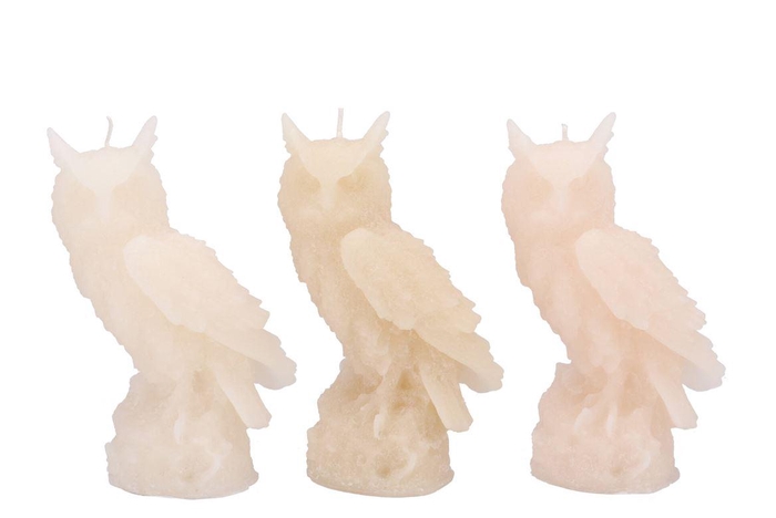 <h4>Candle Frosty Sitting Owl Cozy Sand Mix 7x17cm</h4>