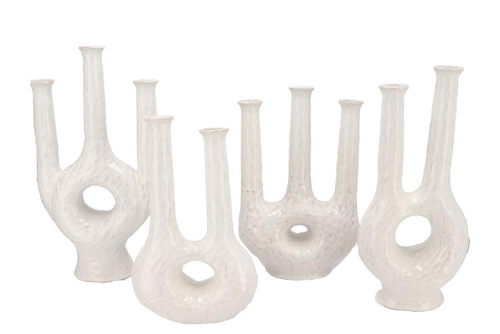 Isla White Vase Twin Tube 21x9x40cm Nm