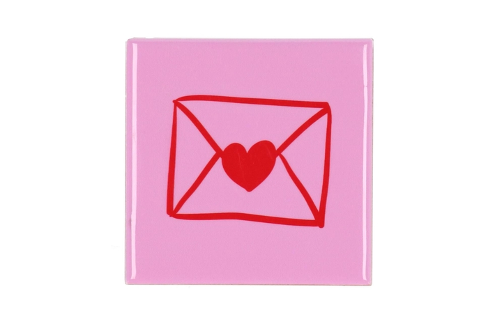 Tile Envelope Pink 10x10x1cm