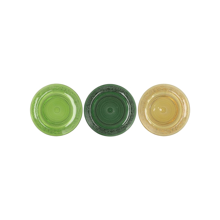 <h4>Dayah Forest Green Glass Plate 15x2cm Ass P/1</h4>