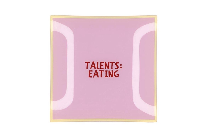 Plate Square Talents: Eating 18x18x2cm