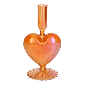 DF02-730703500 - Candle hldr Lovely 10x8.5x19.5 peach+pearl