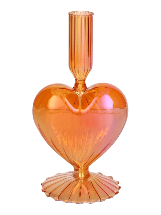 <h4>DF02-730703500 - Candle hldr Lovely 10x8.5x19.5 peach+pearl</h4>