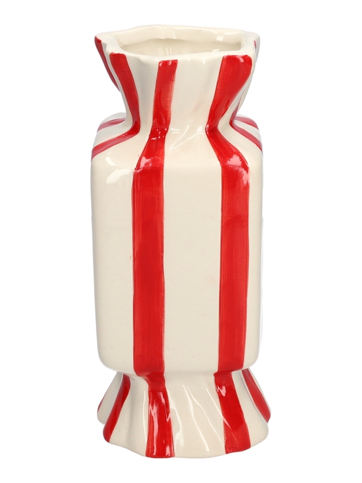 <h4>DF03-666581500 - Vase Candy 9x9x20 red/white</h4>