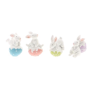 Bunny On Egg 4Ass L5W3.5H7.5